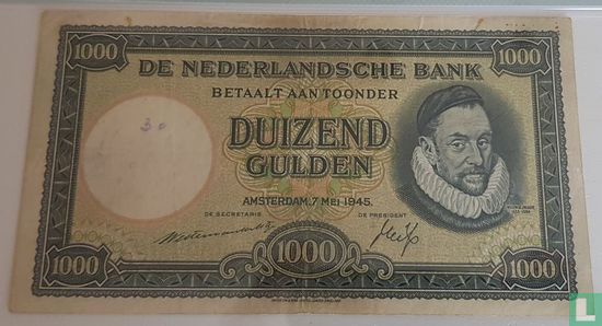 Niederlande - 1000 Gulden 1945 Willem de Zwijger - Bild 1