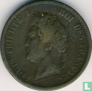 French colonies 5 centimes 1844 - Image 2