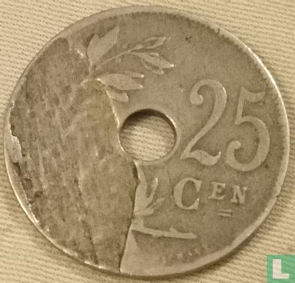 Belgique 25 centimes 1926 (NLD - fauté) - Image 2