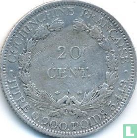 French Cochinchina 20 centimes 1879 - Image 2