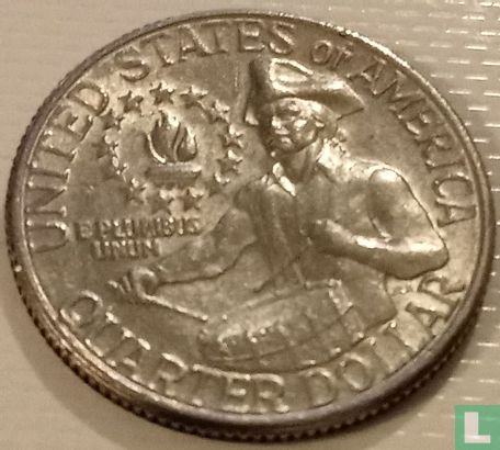 États-Unis ¼ dollar 1976 (D - fauté) "200th anniversary of Independence" - Image 2