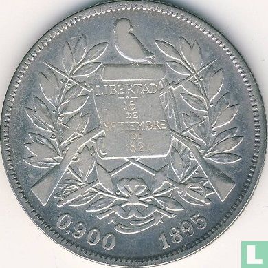 Guatemala 1 peso 1895 (sans H) - Image 1