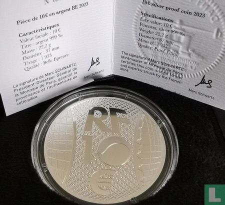 France 10 euro 2023 (PROOF - type 1) "90 years of Lacoste" - Image 4