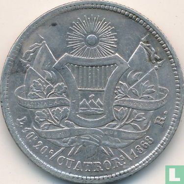 Guatemala 4 reales 1868 - Image 1