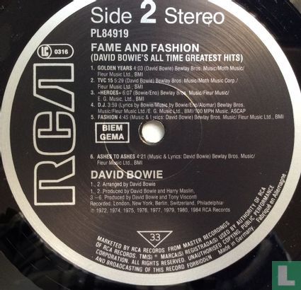 Fame and Fashion (David Bowie’s All Time Greatest Hits) - Afbeelding 4