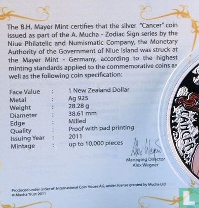 Niue 1 dollar 2011 (PROOF) "Cancer" - Image 3