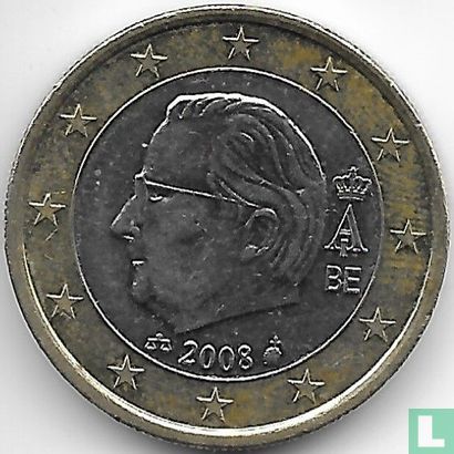Belgique 1 euro 2008 (fauté) - Image 1