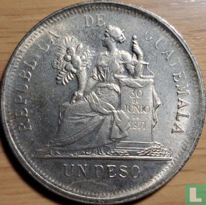 Guatemala 1 peso 1894 (sans H) - Image 2