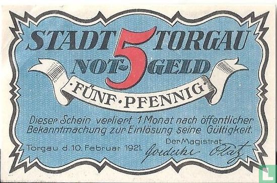 Torgau 5 Pfennig  - Afbeelding 1