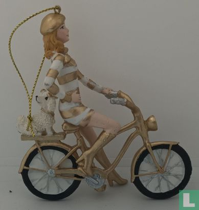 Meisje op fiets met hond - Bild 3