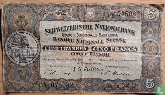 Suisse 5 francs - Image 1