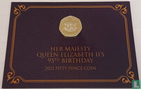 Gibraltar 50 Pence 2021 (Folder) "95th Birthday of Queen Elizabeth II" - Bild 1