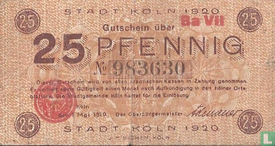Cologne, City - 25 pfennig 1920 - Image 1