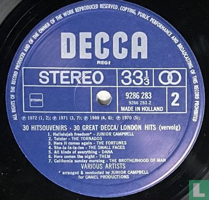 Hit-Souvenirs 30 Great Decca / London Hits - Image 6