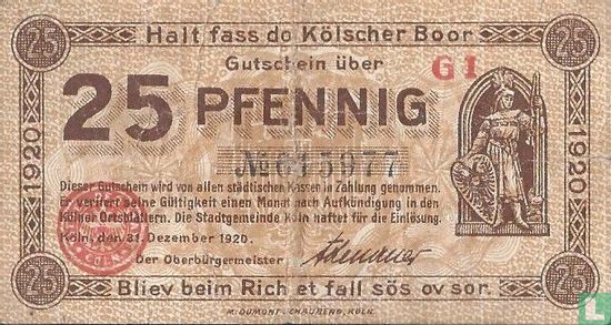 Cologne, City - 25 pfennig 1920 - Image 1
