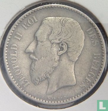 Belgium 1 franc 1886 (FRA - L WIENER) - Image 2