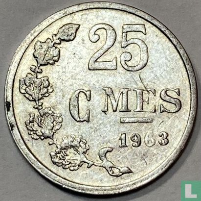 Luxemburg 25 centimes 1963 (misslag) - Afbeelding 1