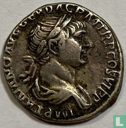 Empire romain, AR Denier, 112-114 ap. J.-C., Trajan (OPTIMO PRINCIPI) - Image 1