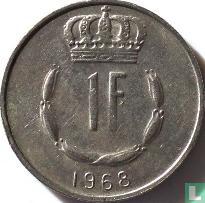 Luxembourg 1 franc 1968 - Image 1
