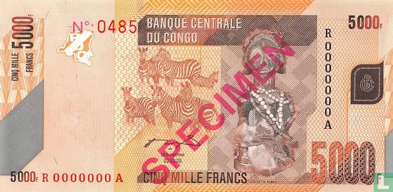 Congo 5000 Francs 2005 Spécimen - Image 1