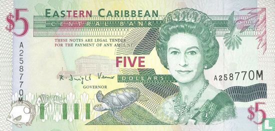 East. Caribbean 5 Dollars M (Monserrat) - Image 1