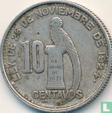 Guatemala 10 Centavo 1947 (Typ 2) - Bild 2