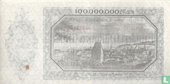 Aachen 100 Miljoen Mark 1923 - Afbeelding 2