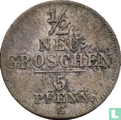 Saksen-Albertine ½ neugroschen / 5 pfennige 1843 - Afbeelding 2