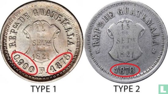 Guatemala 1 real 1878 (type 2) - Image 3
