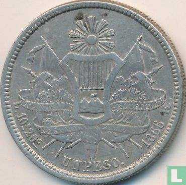 Guatemala 1 peso 1866 - Image 1