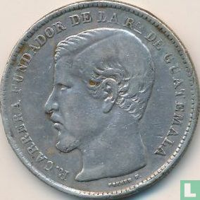 Guatemala 1 Peso 1869 (Typ 2 - mit L und 0.900) - Bild 2