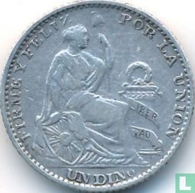 Peru 1 Dinero 1896 (F - Typ 1) - Bild 2