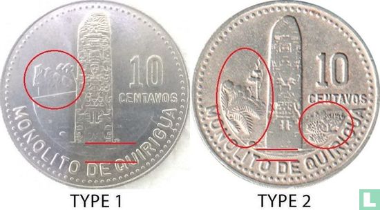 Guatemala 10 Centavo 1986 (Typ 1) - Bild 3