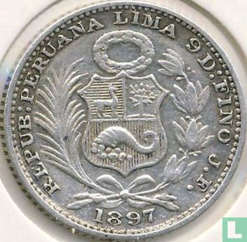 Pérou 1 dinero 1897 (JF) - Image 1