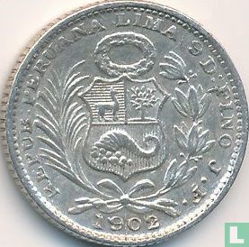 Peru 1 dinero 1902 - Image 1