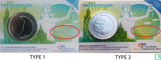 Nederland 5 euro 2013 (coincard - BU - type 1) "100 years of the Peace Palace" - Afbeelding 3