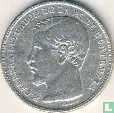 Guatemala 1 peso 1869 (type 2 - sans L) - Image 2