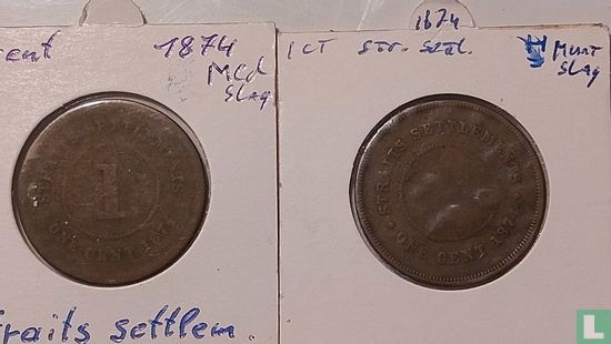 Straits Settlements 1 cent 1874 (H - coin alignment) - Image 4