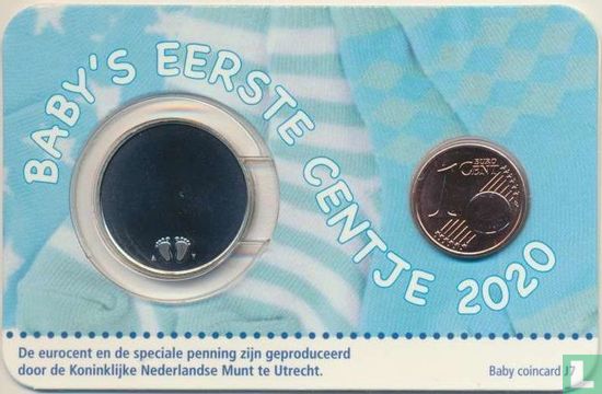 Niederlande 1 Cent 2020 (Coincard - Junge) "Baby's eerste centje" - Bild 1