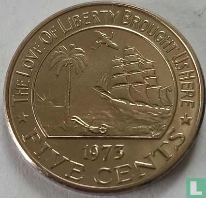 Liberia 5 cents 1973 (PROOF) - Image 1