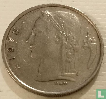 Belgien 1 Franc 1975 (NLD - Prägefehler) - Bild 1