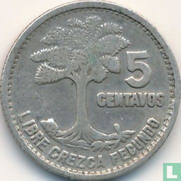 Guatemala 5 Centavo 1958 (Typ 2) - Bild 2