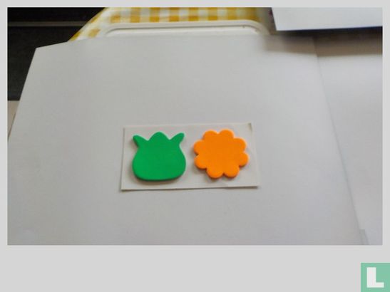 Memoblaadjes - Bloemen groen & oranje  - Image 1