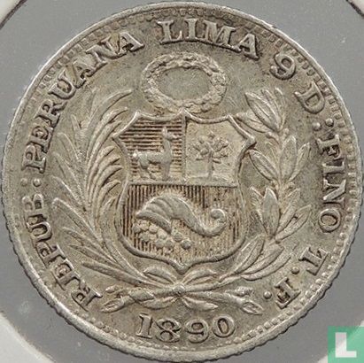 Pérou ½ dinero 1890 - Image 1