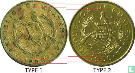 Guatemala 1 centavo 1958 (type 2) - Image 3
