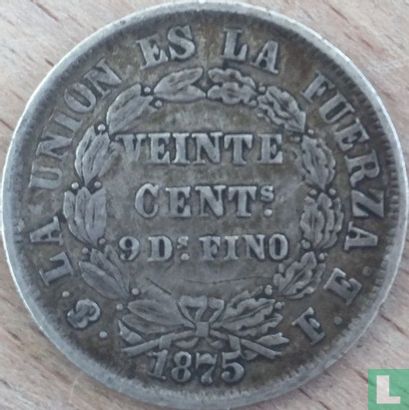 Bolivia 20 centavos 1875 - Afbeelding 1