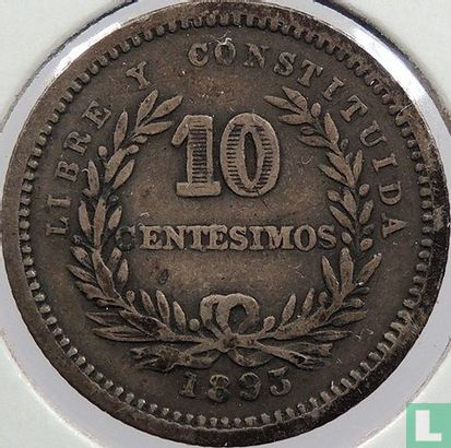 Uruguay 10 centésimos 1893 (zonder muntteken) - Afbeelding 1