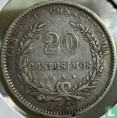 Uruguay 20 centésimos 1877 - Image 1