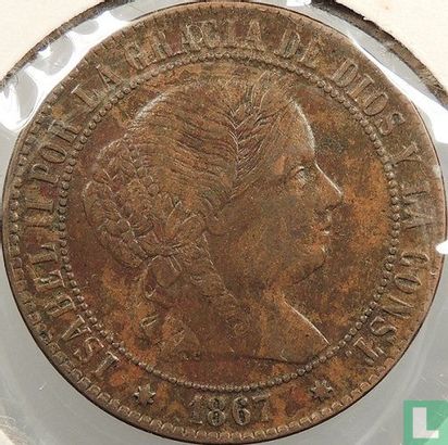 Espagne 2½ centimos de escudo 1867 (étoile à 7 pointes) - Image 1