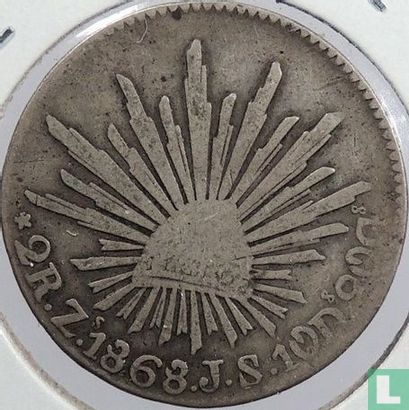 Mexico 2 real 1868 (Zs JS) - Afbeelding 1
